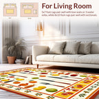 Fruit Utensil Illustrated Pattern Rug