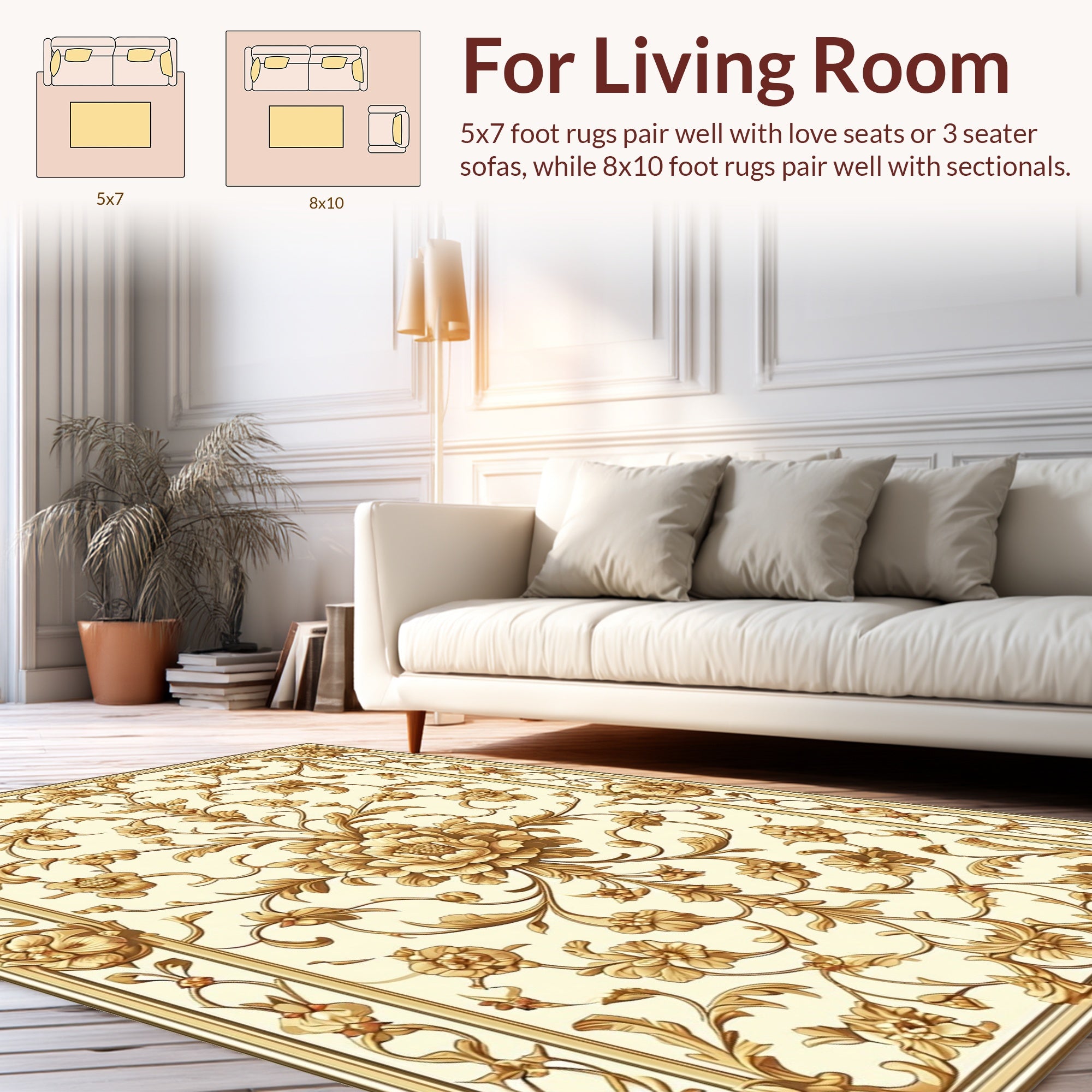 Ornate Floral Patterned Vintage Rug