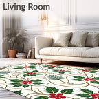 Christmas Holly Vine Red Berry Rug