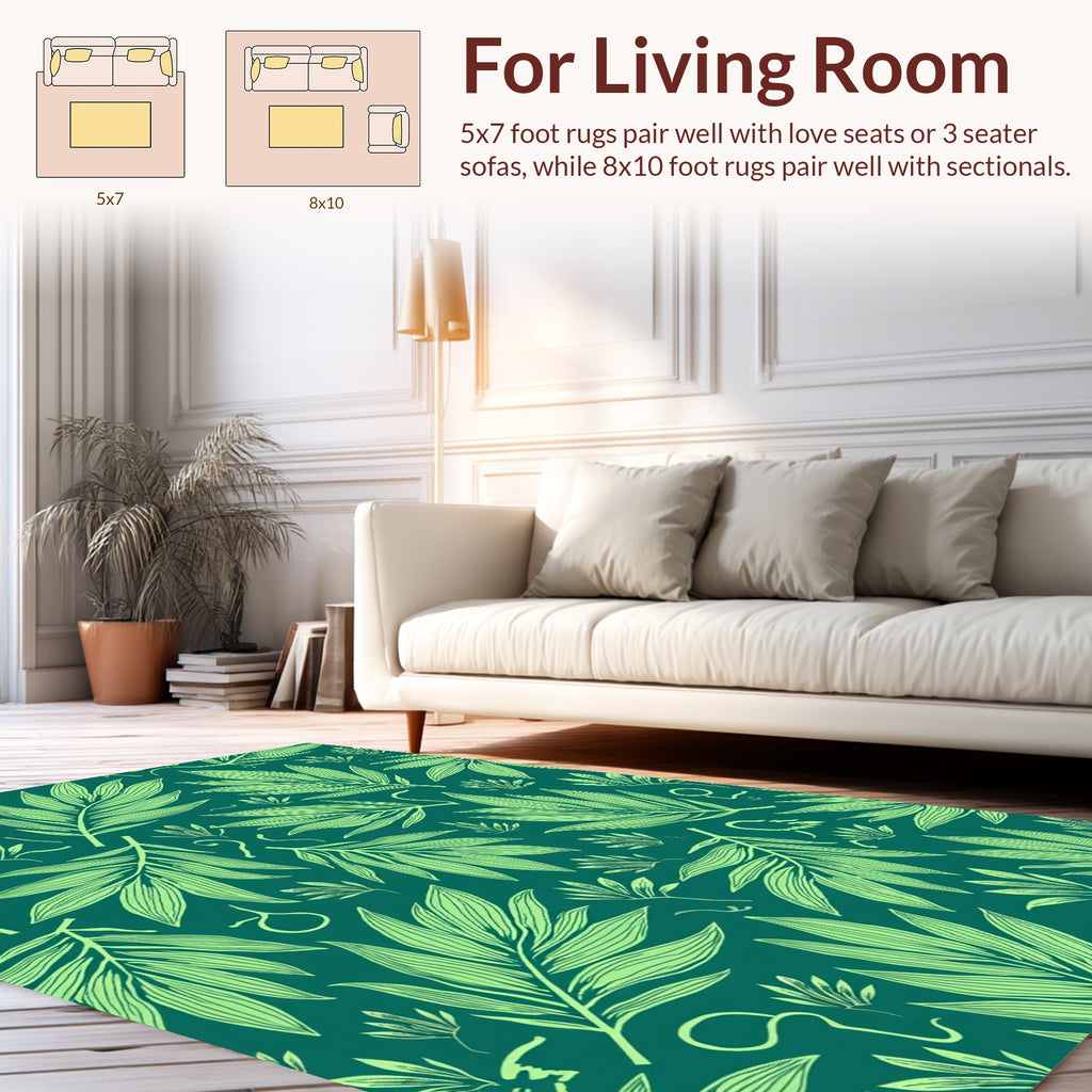 Tropical Leaf Pattern Design Rug