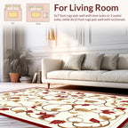 Floral Vine With Red Leaves Design Rug