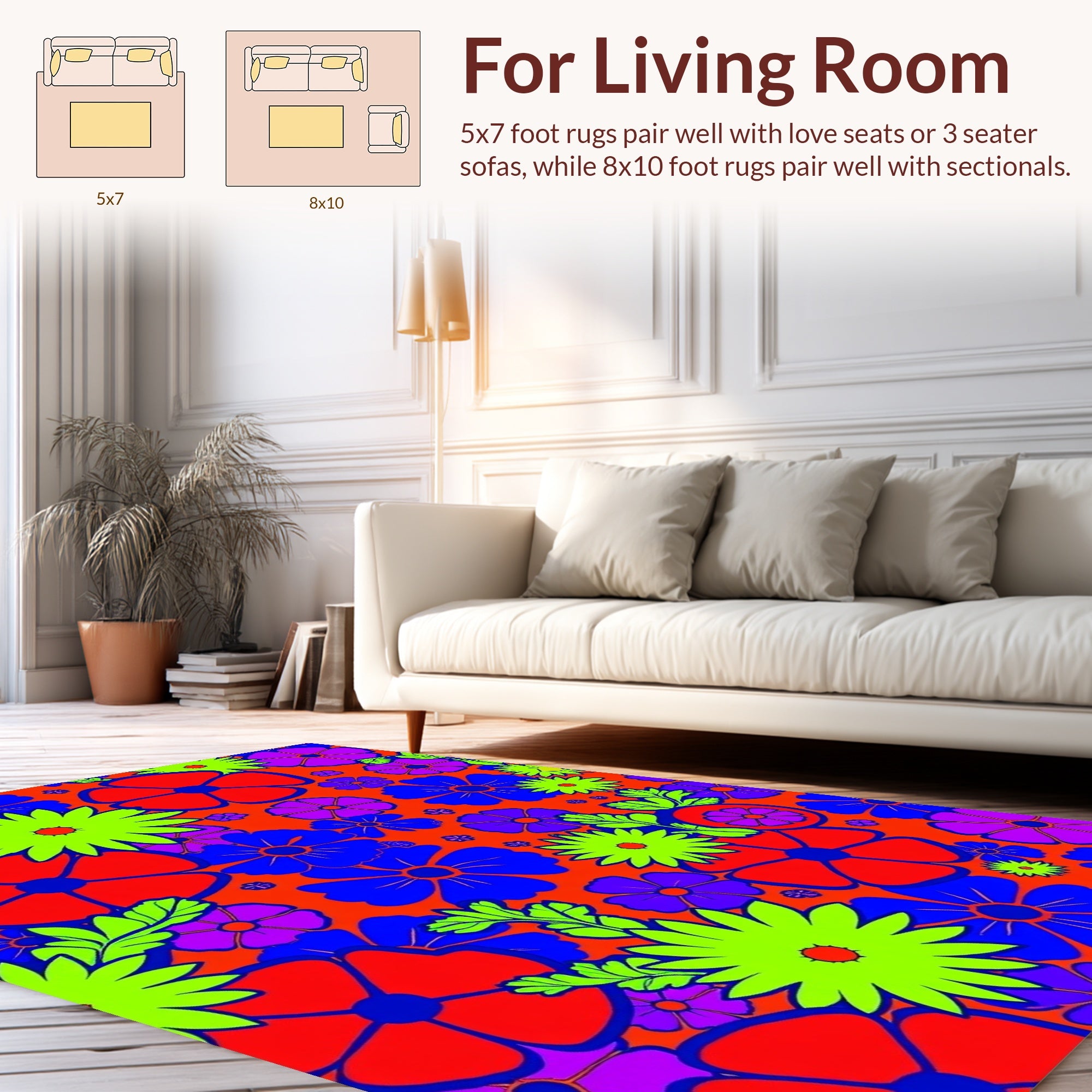Groovy Floral Field Pattern Rug