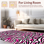Vibrant Pink Zebra Stripes Pattern Rug