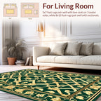 Emerald Gold Floral Lattice Rug