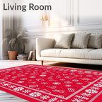 Red White Holiday Gift Scatter Rug