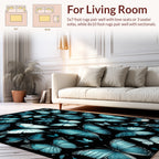 Azure Butterfly Patterned All Over Rug