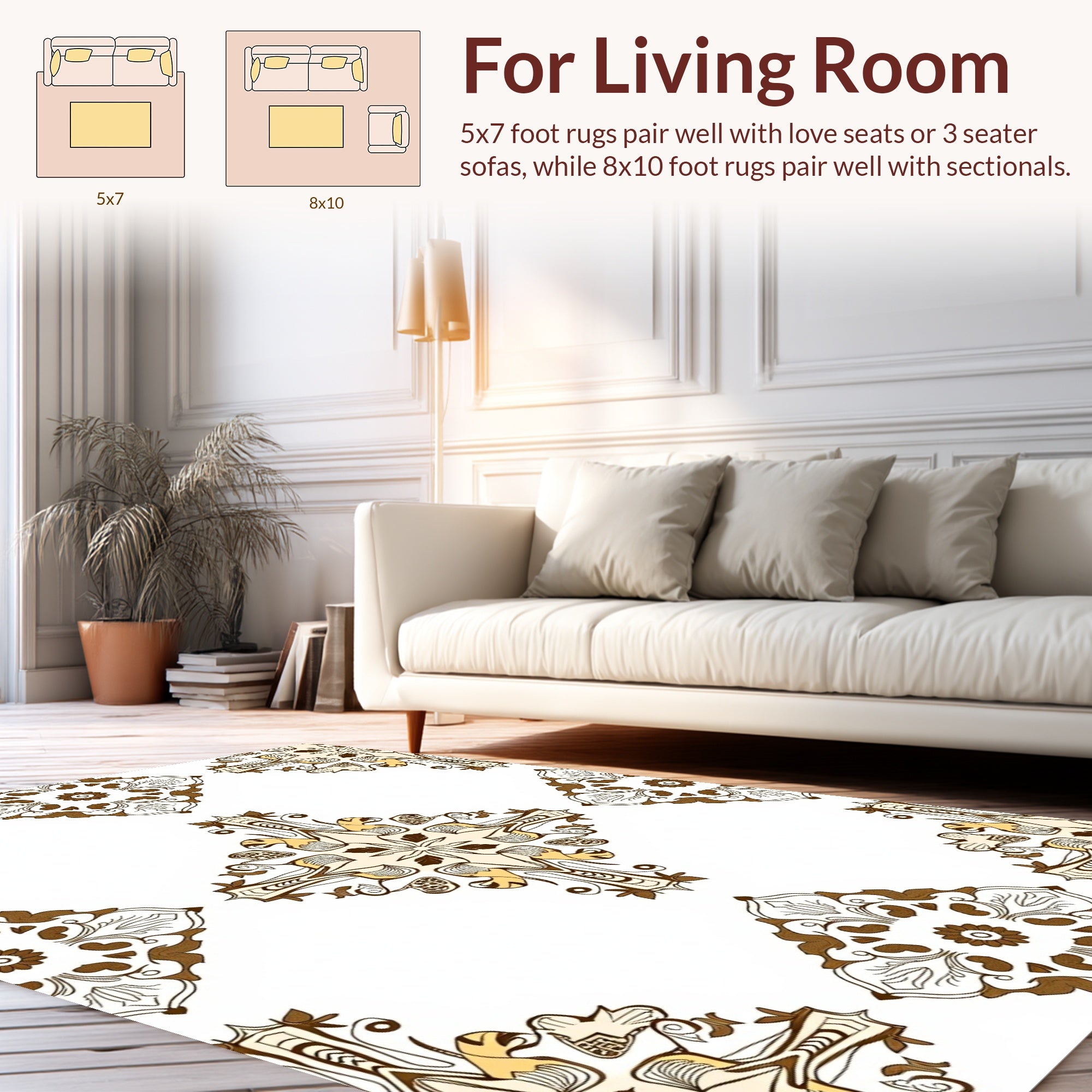Intricate Floral medallion Pattern Rug