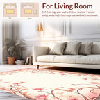 Pink Floral Vine Pattern Rug