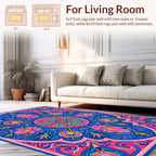 Vibrant Floral Mandala Pattern Design Rug
