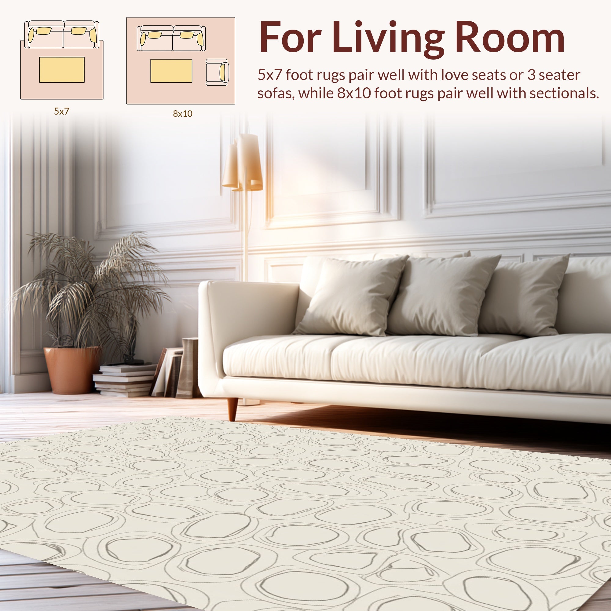 Organic Pebble Sketch Pattern Rug