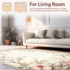 Floral Branches Delicate Pink Blossom Rug