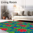 Bright Red Berry Bunch Foliage Rug