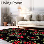 Red Berry Cluster Sunburst Rug