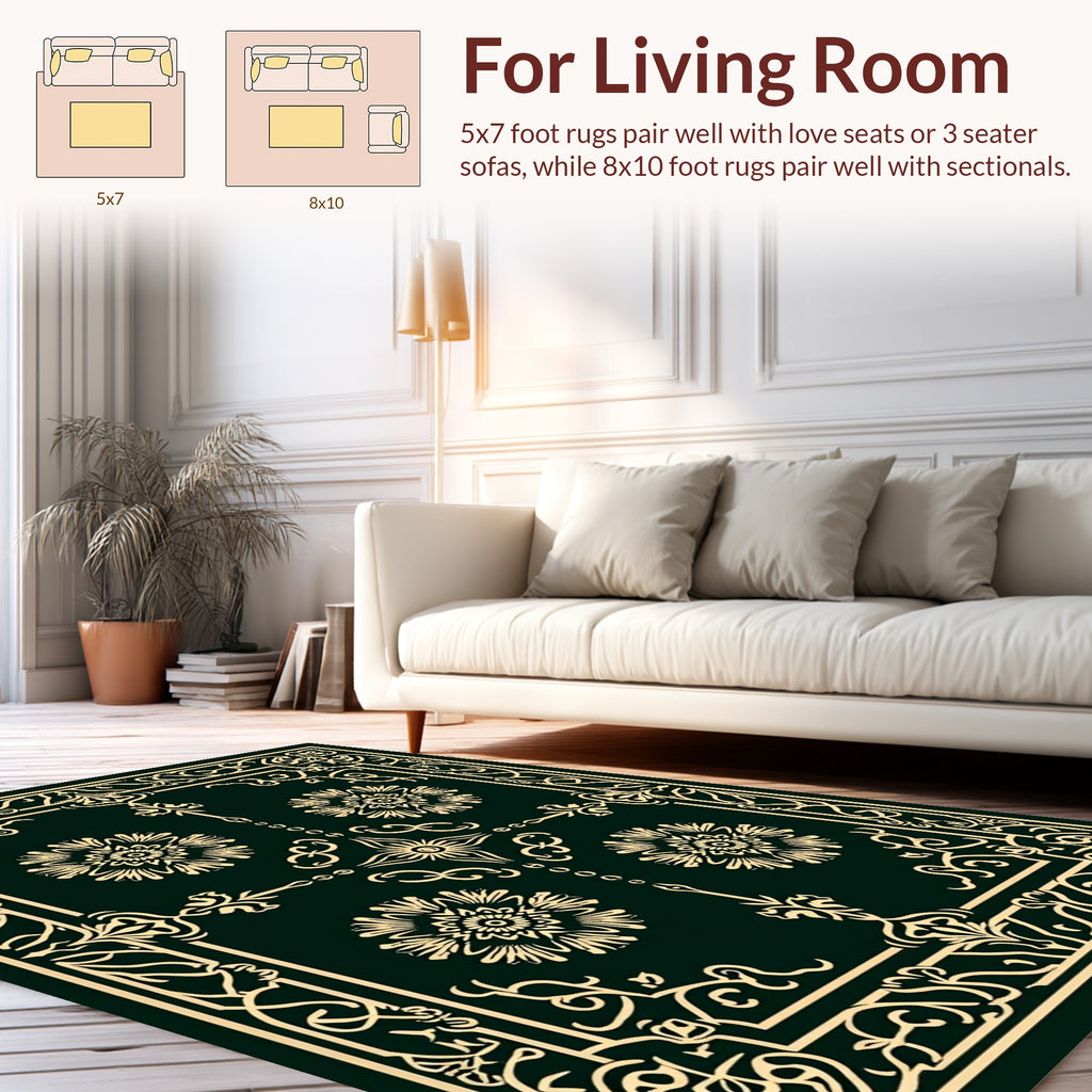 Elegant Floral Lattice Frame Design Rug