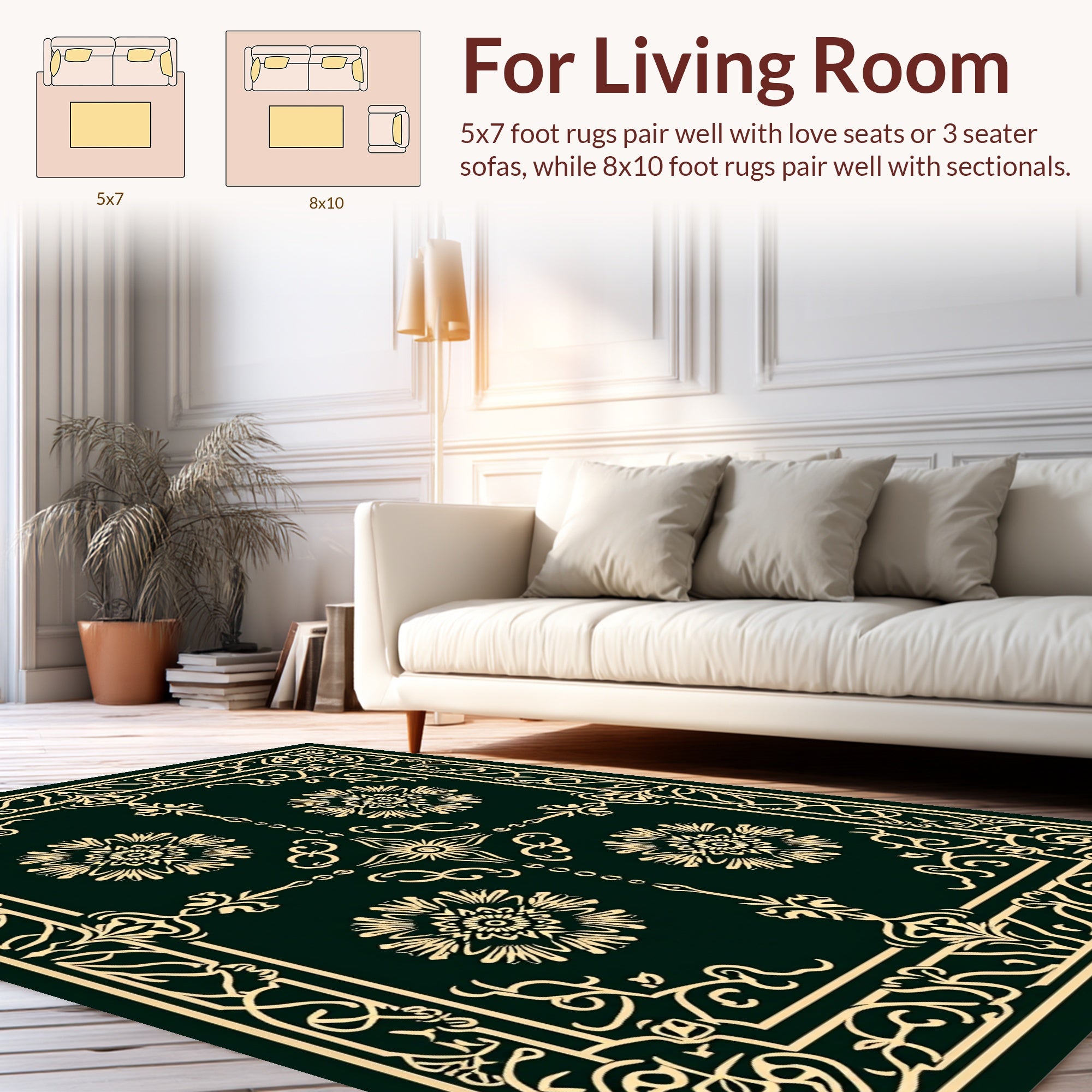 Elegant Floral Lattice Frame Design Rug