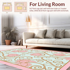 Vintage Floral Swirls With Pink Bloom Rug