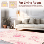 Soft Pink Swirl Marble Pattern Rug