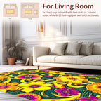 Vibrant Floral Swirl Pattern Rug