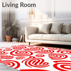 Red Swirls And Spirals Rug
