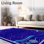 Cosmic Galaxy Swirls and Stars Rug