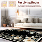 Whimsical Butterfly Floral Garden Rug
