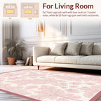 Delicate Pink Floral Botanical Design Rug