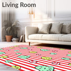 Red Striped Holiday Treat Scatter Rug