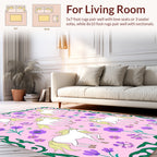 Whimsical Unicorns Floral Garden Rug