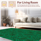 Emerald Lush Leaf Outline Pattern Rug