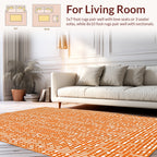 Abstract Orange Geometric Line Design Rug