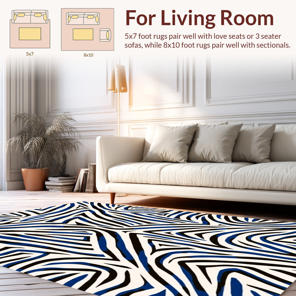 Bold Abstract Zebra Stripe Design Rug