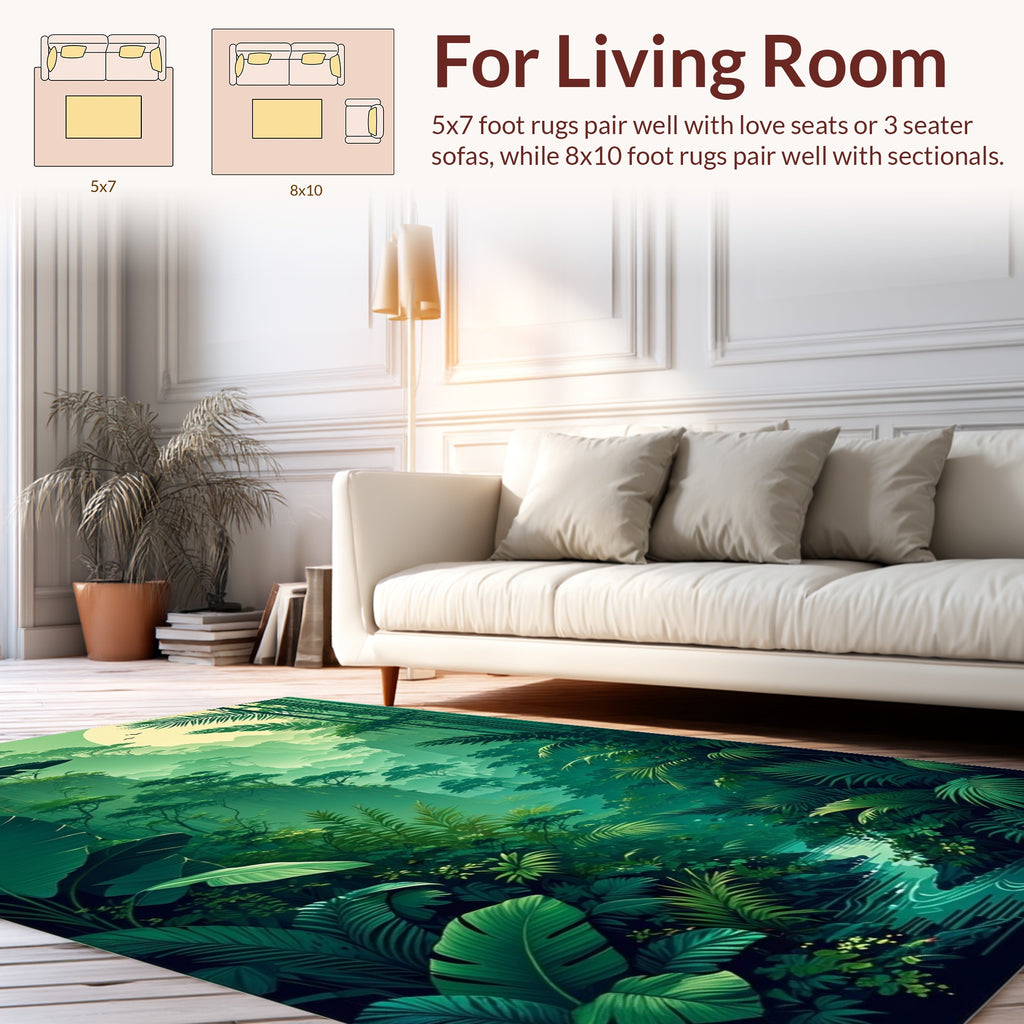 Lush Jungle River Scenic Vista Rug
