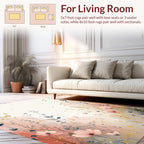Whimsical Floral Meadow Watercolor Art Rug