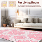 Pink Floral And Swirl Pattern Rug