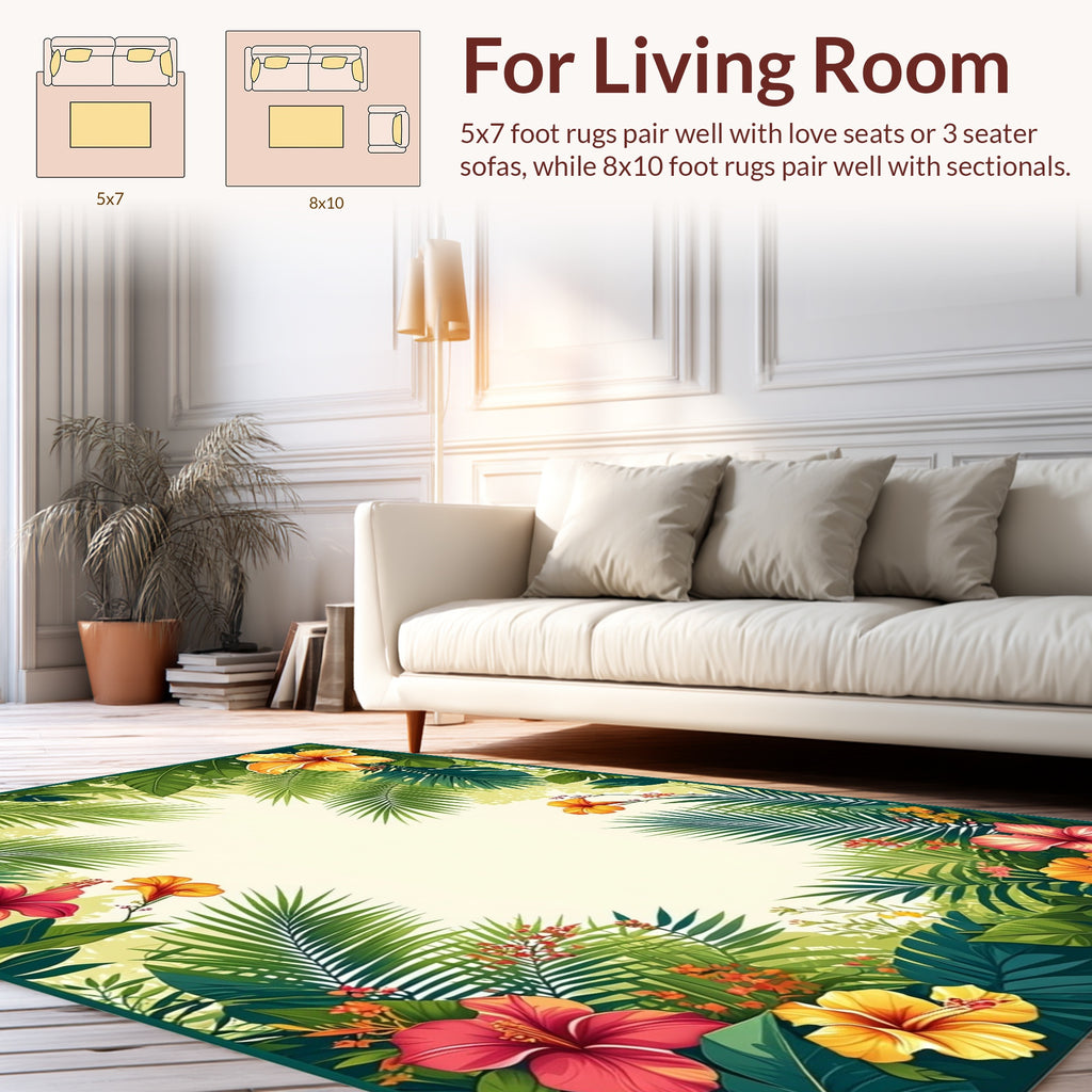 Tropical Lush Floral Paradise Rug