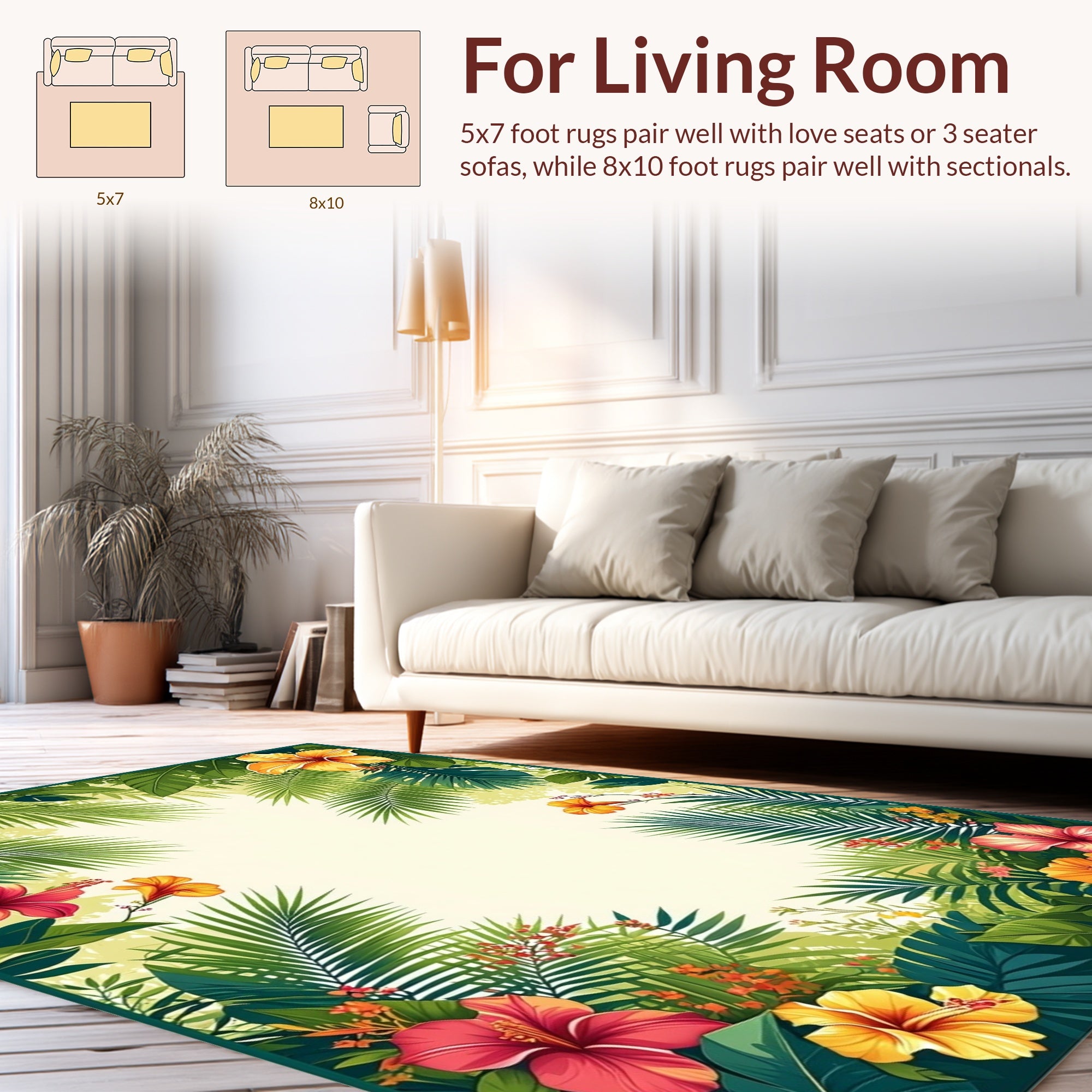 Tropical Lush Floral Paradise Rug