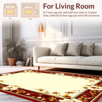 Ornate Floral Border With Golden Accents Rug