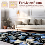 Whimsical Blue Butterfly Floral Pattern Rug