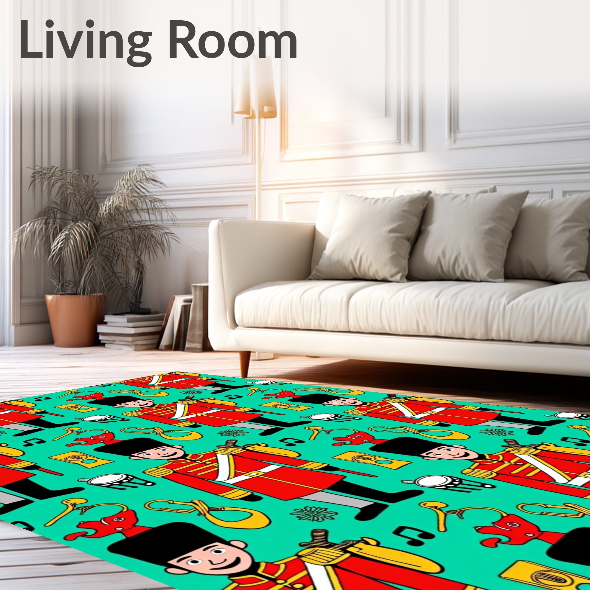 Red Soldier with Musical Instruments Rug