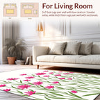 Pink Daisy Field Pattern Rug