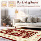 Ornate Floral Medallion Red Rug