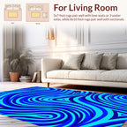 Vibrant Blue Swirl Pattern Design Rug