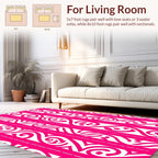 Hot Pink Abstract Swirl Pattern Rug