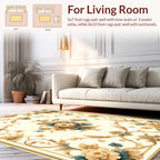 Elegant Floral Scrollwork Blossom Design Rug