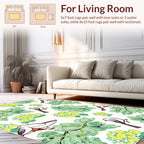 Whimsical Birds Spring Flowers Design Rug