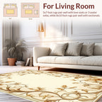 Elegant Floral Scroll Vignette Design Rug