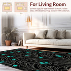 Art Nouveau Teal Peacock Feather Pattern Rug