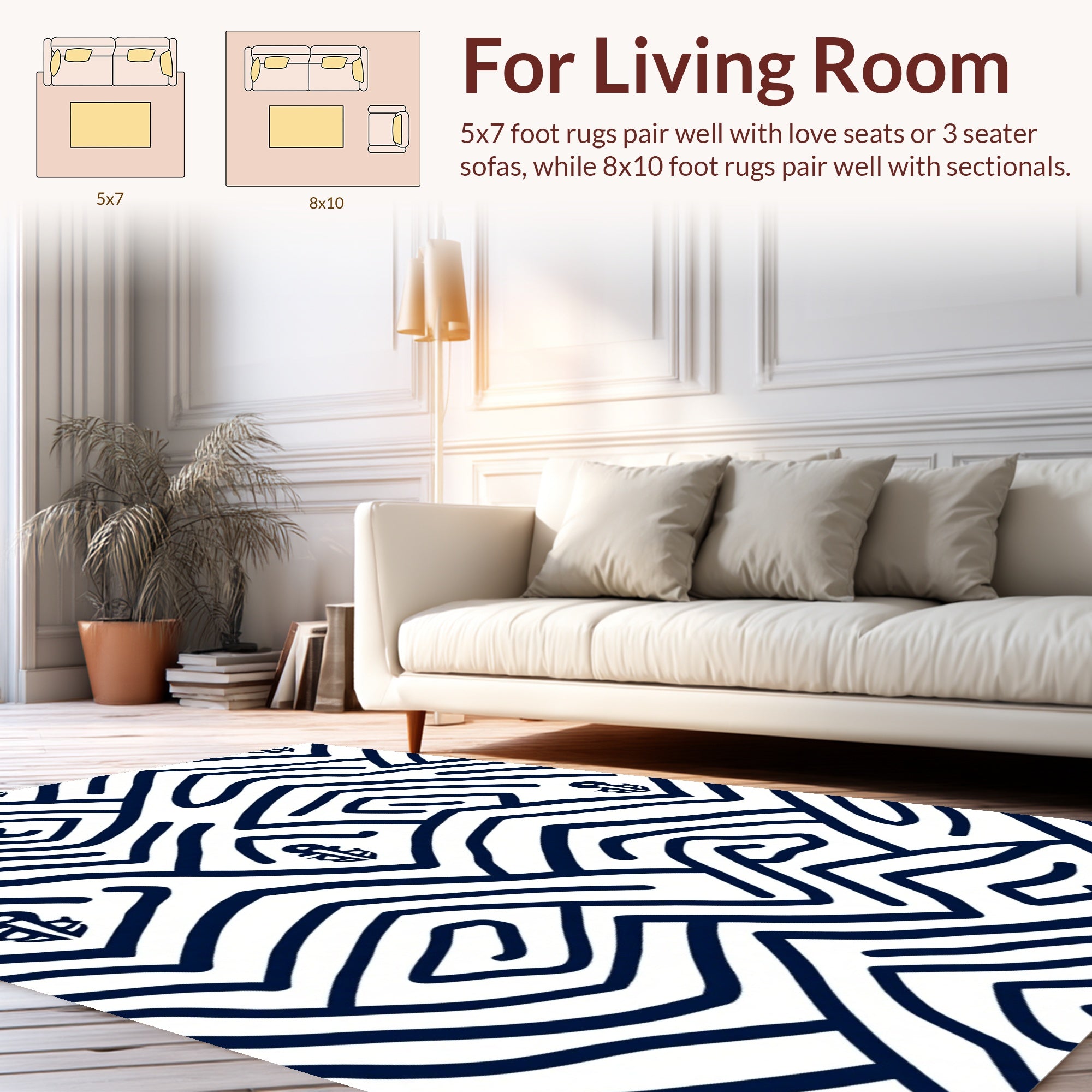 Naval Anchor Geometric Abstract Rug