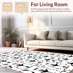 Bold Abstract Black And White Pattern Rug