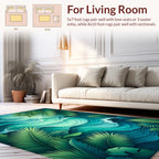 Ocean Wave With Tropical Leaves Rug